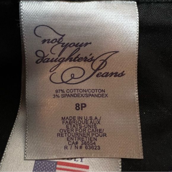 NYDJ Not Your Daughters Jeans Lift Tuck Wide Leg Crop Denim Black Size 8P - Picture 5 of 7